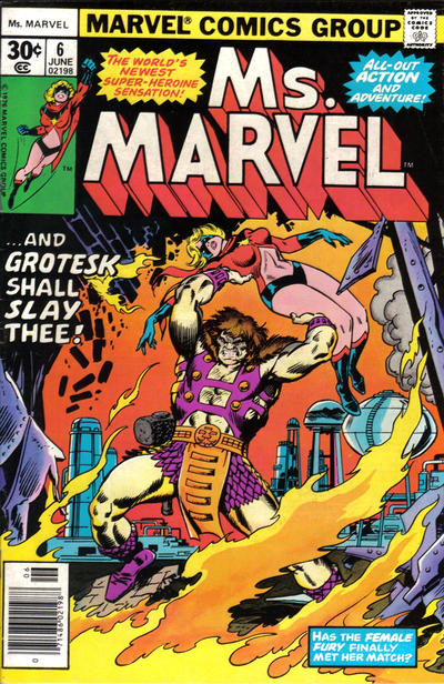 Ms. Marvel #6 [30¢](1977)-Very Good (3.5 – 5)