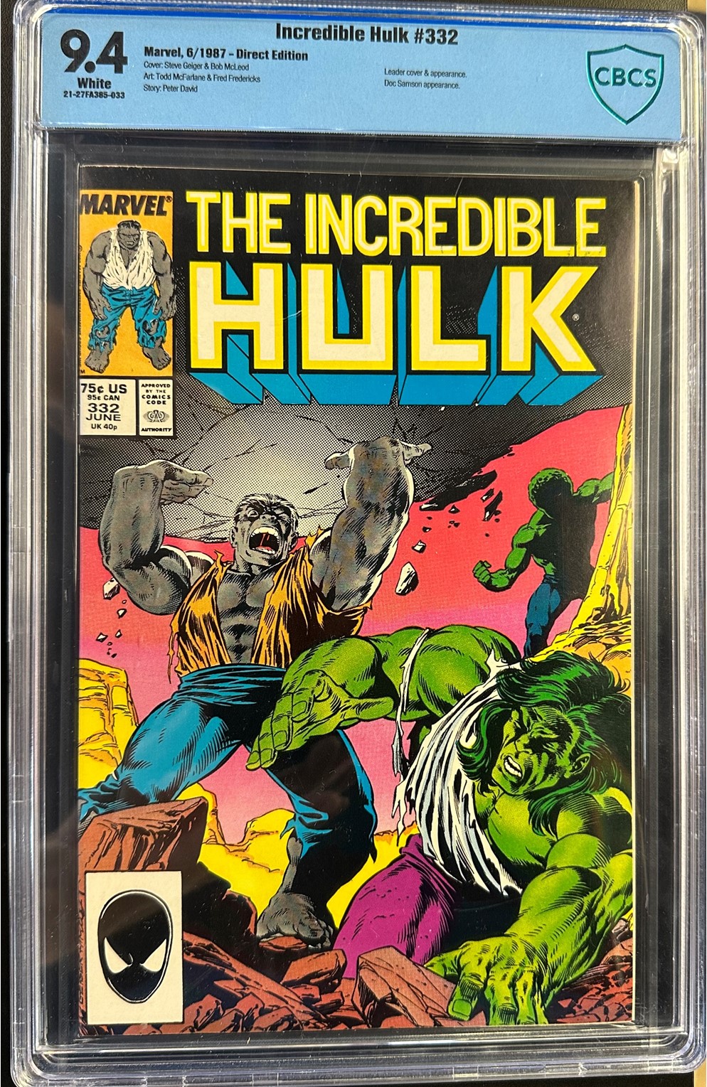 Incredible Hulk #332 Cbcs 9.4