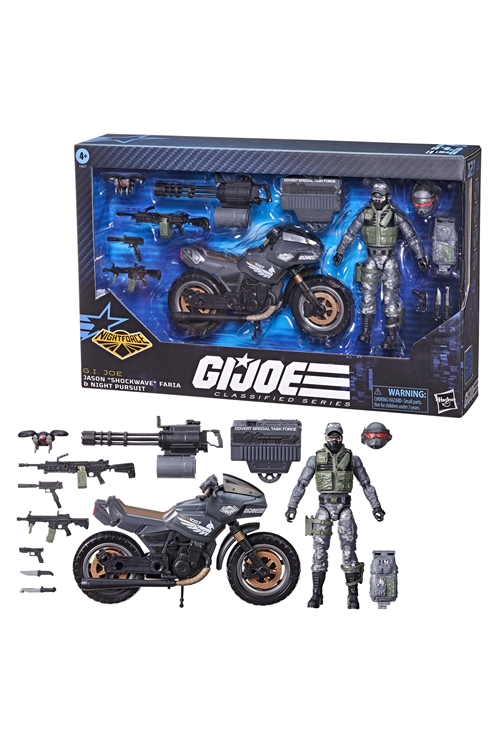 G.I. Joe Classified Series #127, Night Force Jason "Shockwave" Faria & Night Cycle *Import Stock*