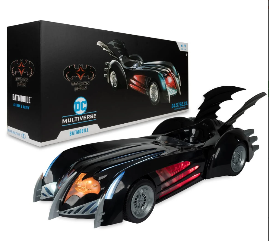 DC Multiverse Batman & Robin Batmobile 24 1/2-Inch Vehicle with Lights and Sound