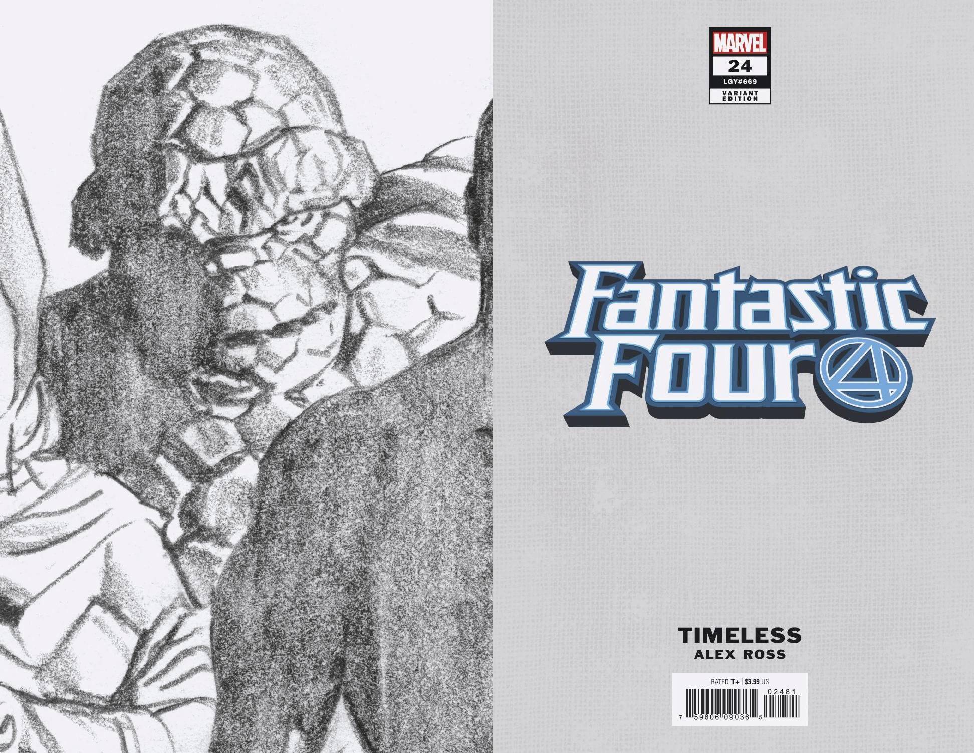 Fantastic Four #24 Alex Ross Thing Timeless Virgin Sketch Variant (2018)