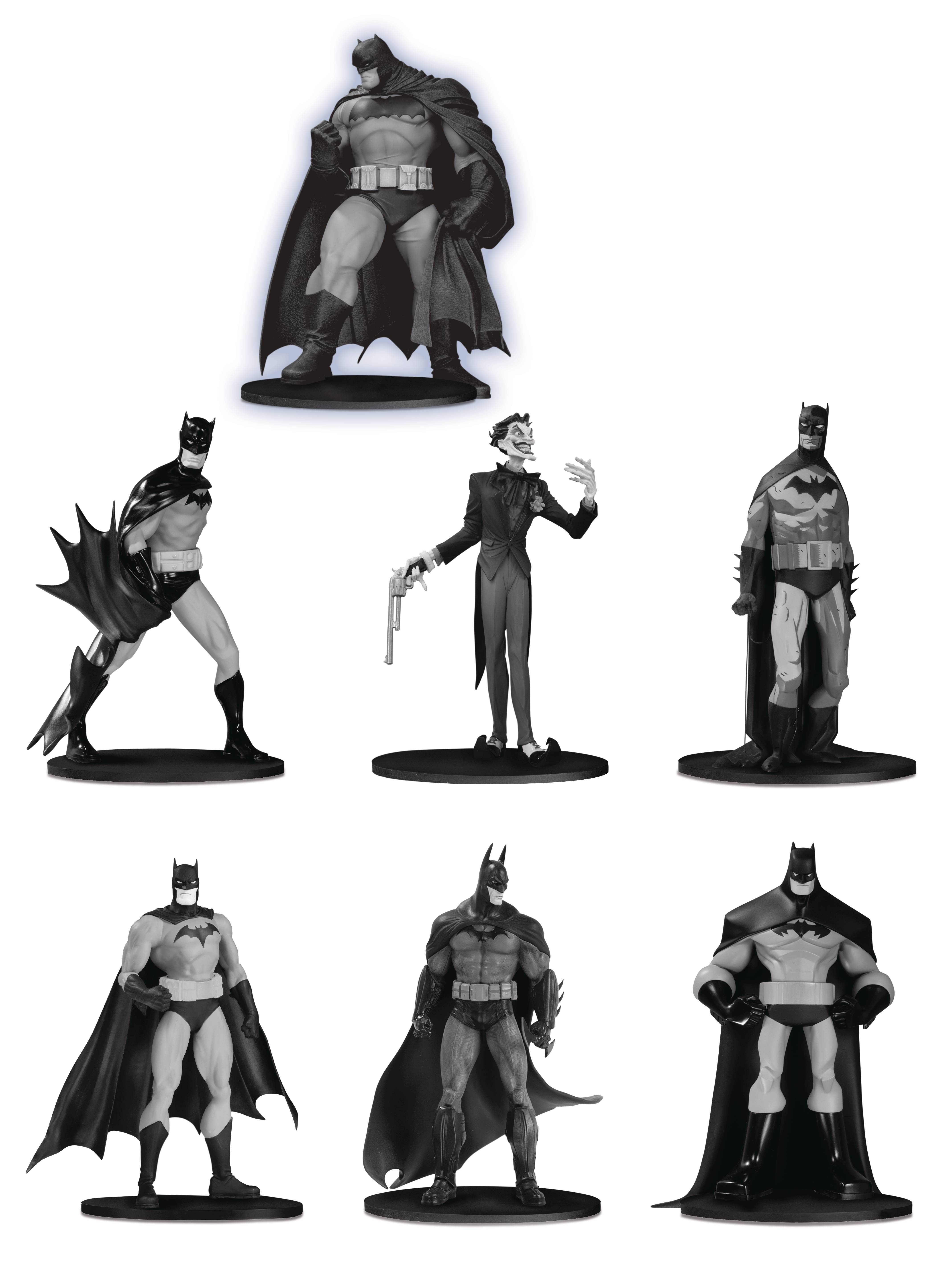 Batman Black & White Mini PVC Figure 7 Pack Set 3