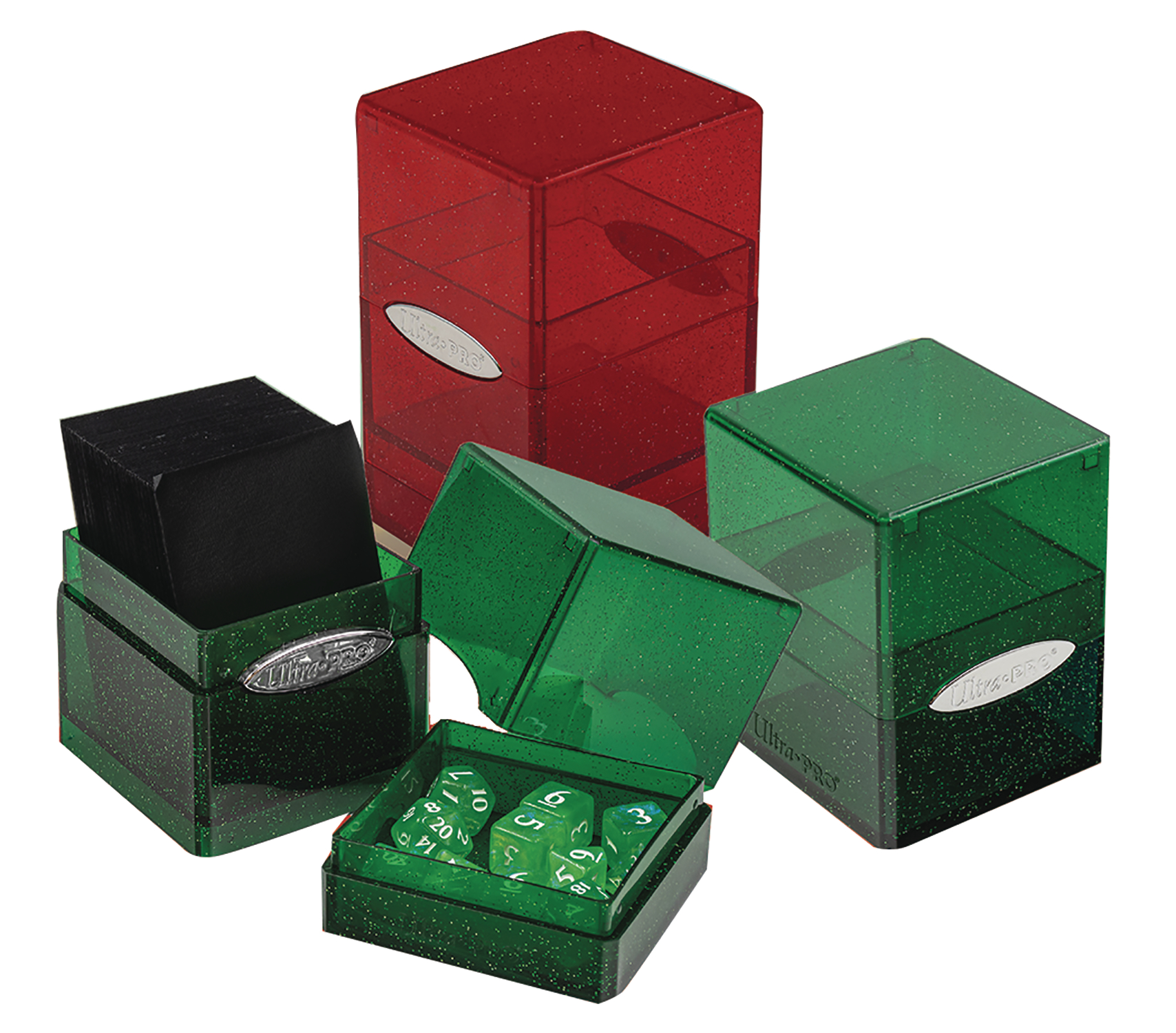 Ultra Pro Satin Cube Deck Box - Glitter Green