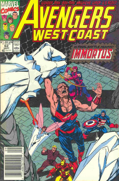 Avengers West Coast #62 [Newsstand]-Fine (5.5 – 7)