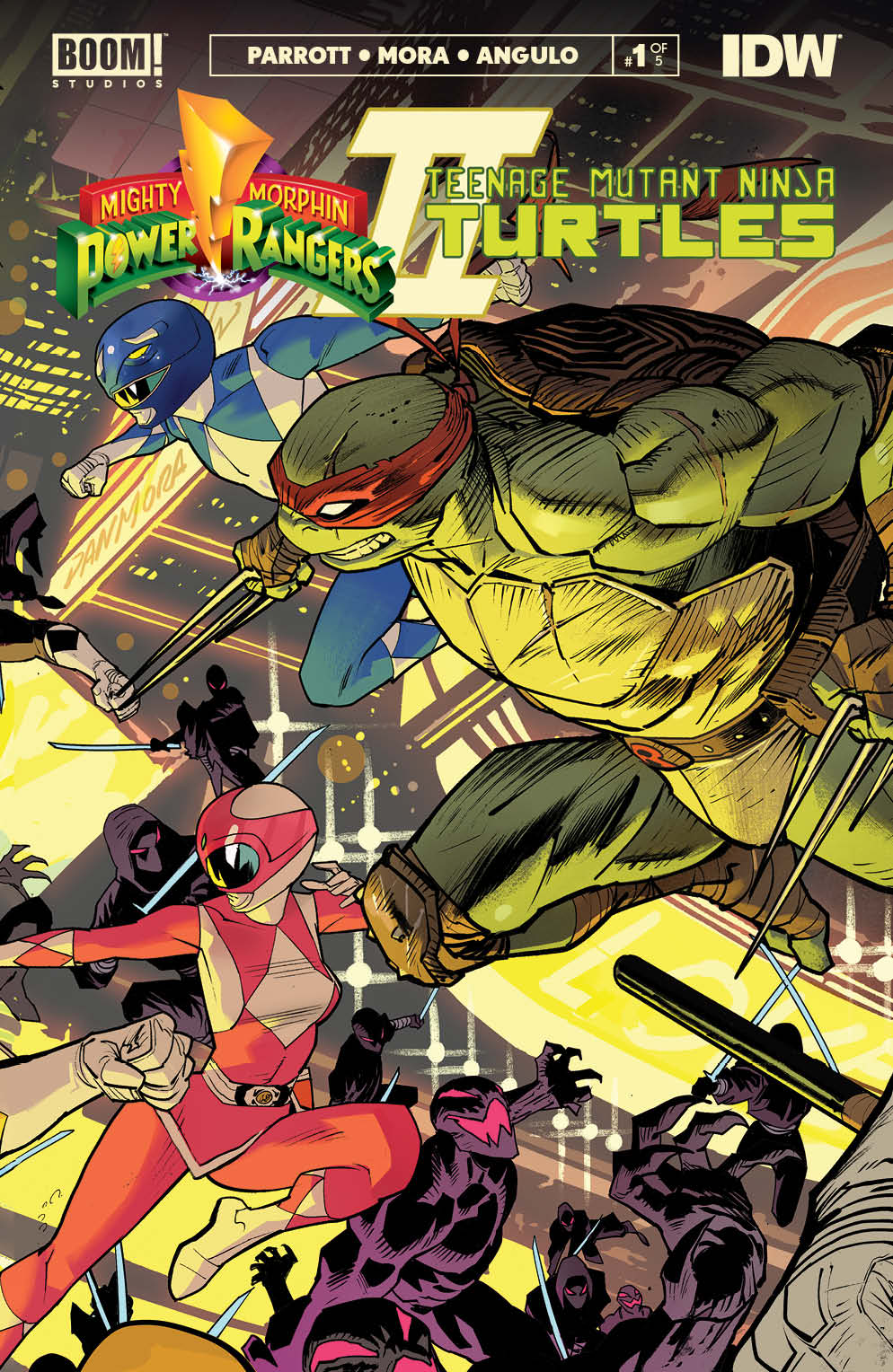 Mighty Morphin Power Rangers Teenage Mutant Ninja Turtles II #1 Cover C Connecting Variant 3 Mora (Of 5)