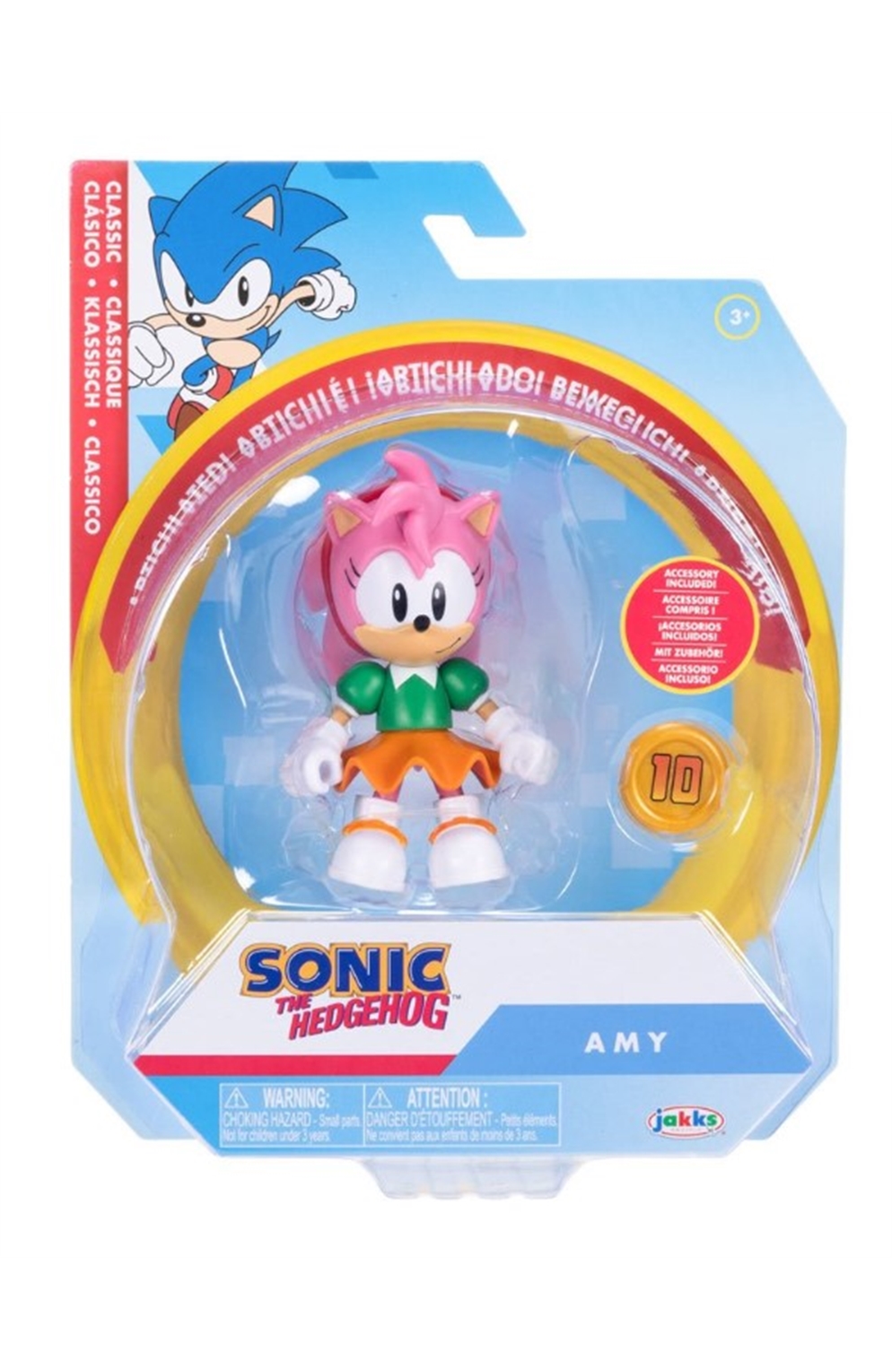 Sonic The Hedgehog Wave 19 Classic Amy With Super Ring 4-Inch Action Figure