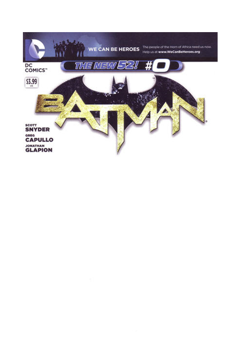 Batman #0 We Can Be Heroes Blank Variant Edition (2011)