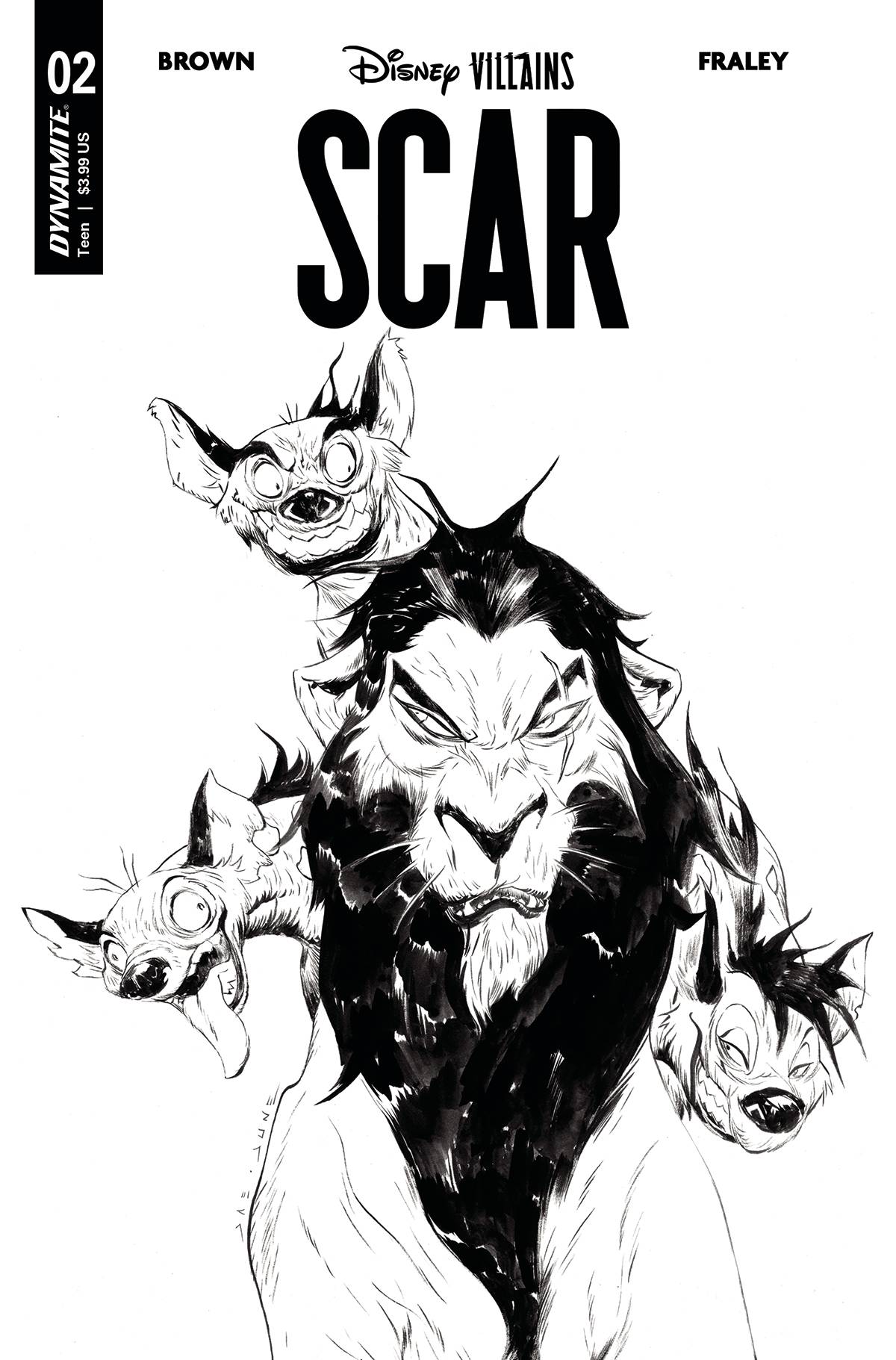 Disney Villains Scar #2 Cover U 7 Copy Last Call Incentive Lee Black & White