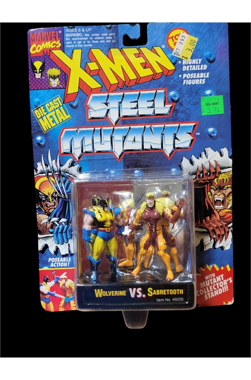 Toy Biz 1994 X-Men Steel Mutants Wolverine Vs Sabretooth Moc Pre-Owned