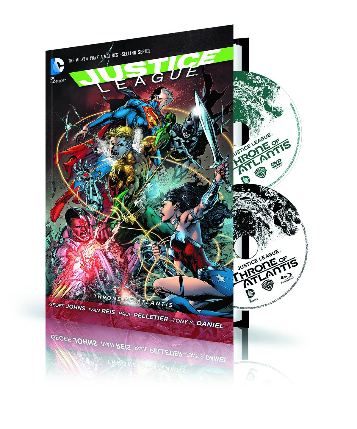 Justice League Throne of Atlantis Hardcover Book & DVD Blu Ray Set