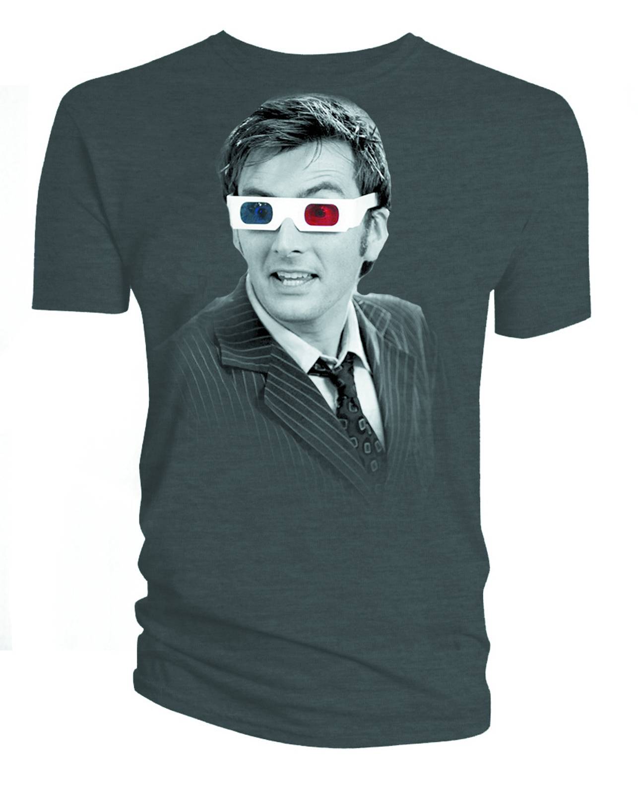 Dw Tenth Doctor 3D Glasses Px Charcoal T-Shirt XXL