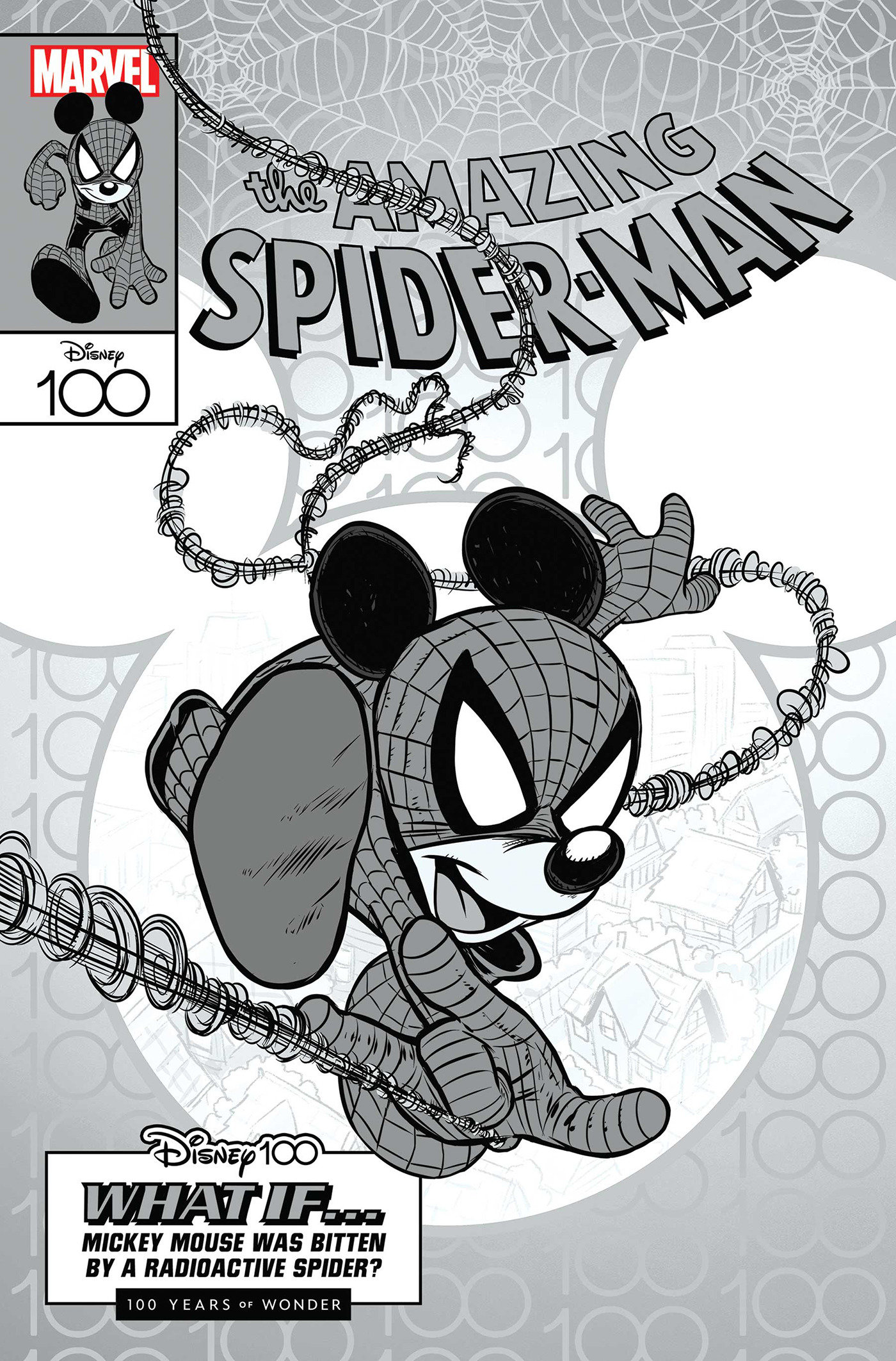 Amazing Spider-Man #35 Claudio Sciarrone Disney100 Amazing Spider-Man Black And White Variant 1 for 100 Incentive