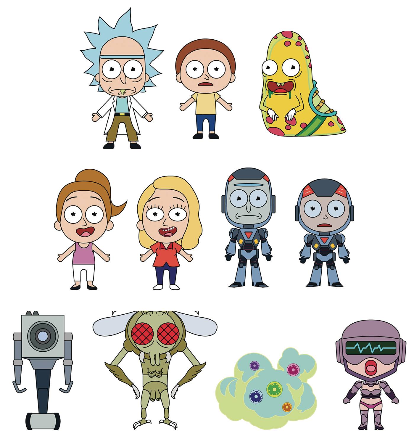 Rick and Morty Series 1 Laser Cut Figural Keyring 24 Piece Blind Mystery Box Ds