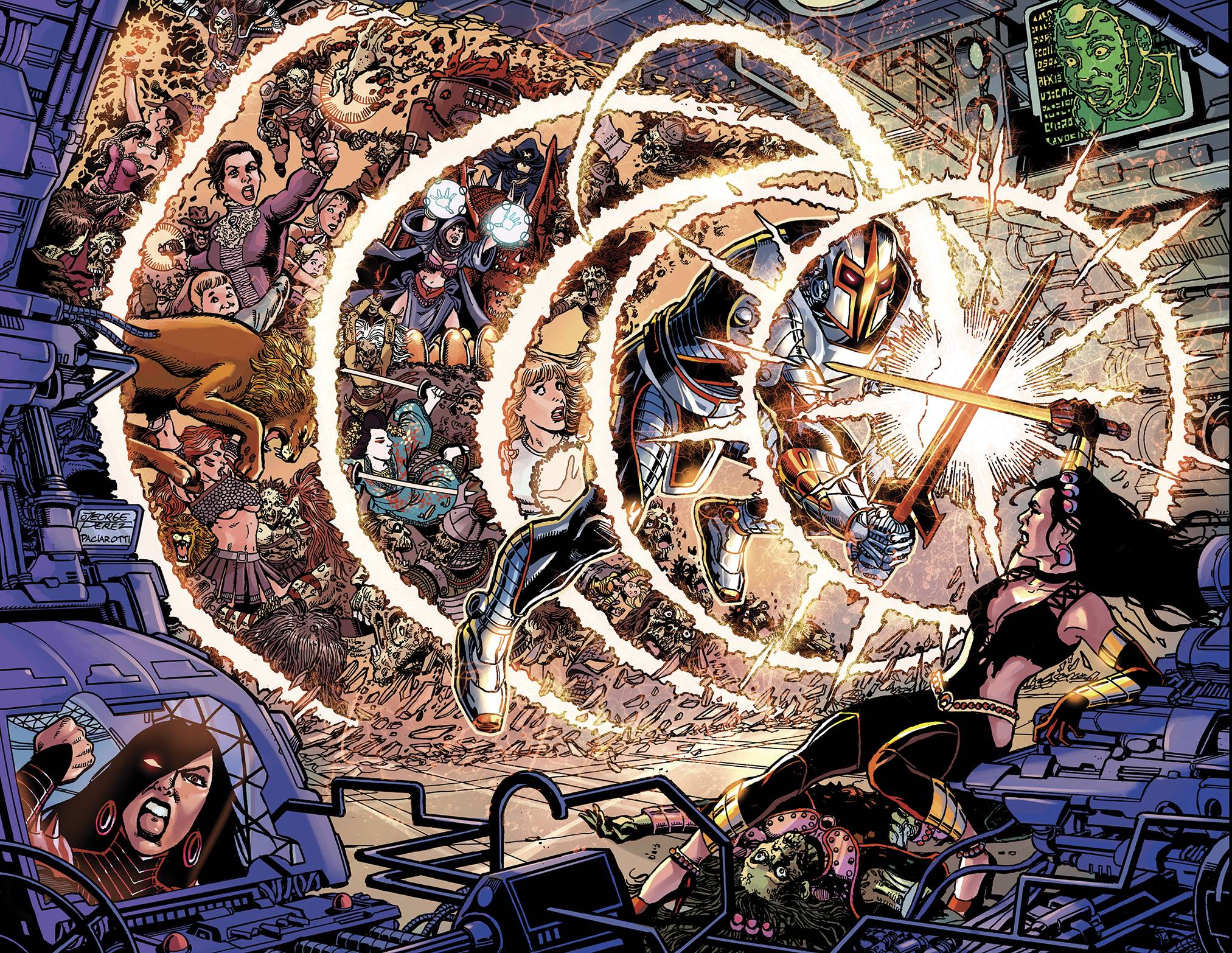 George Perez Sirens #5 Main Wraparound Cover