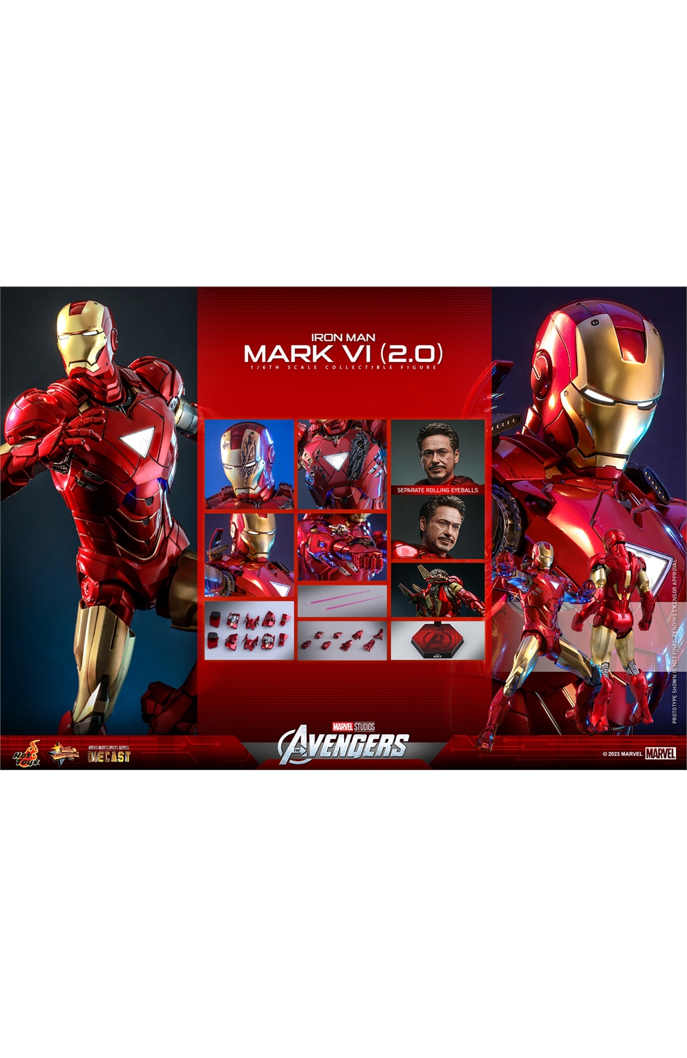 Iron Man Mark VI (2.0) Sixth Scale Figure by Hot Toys