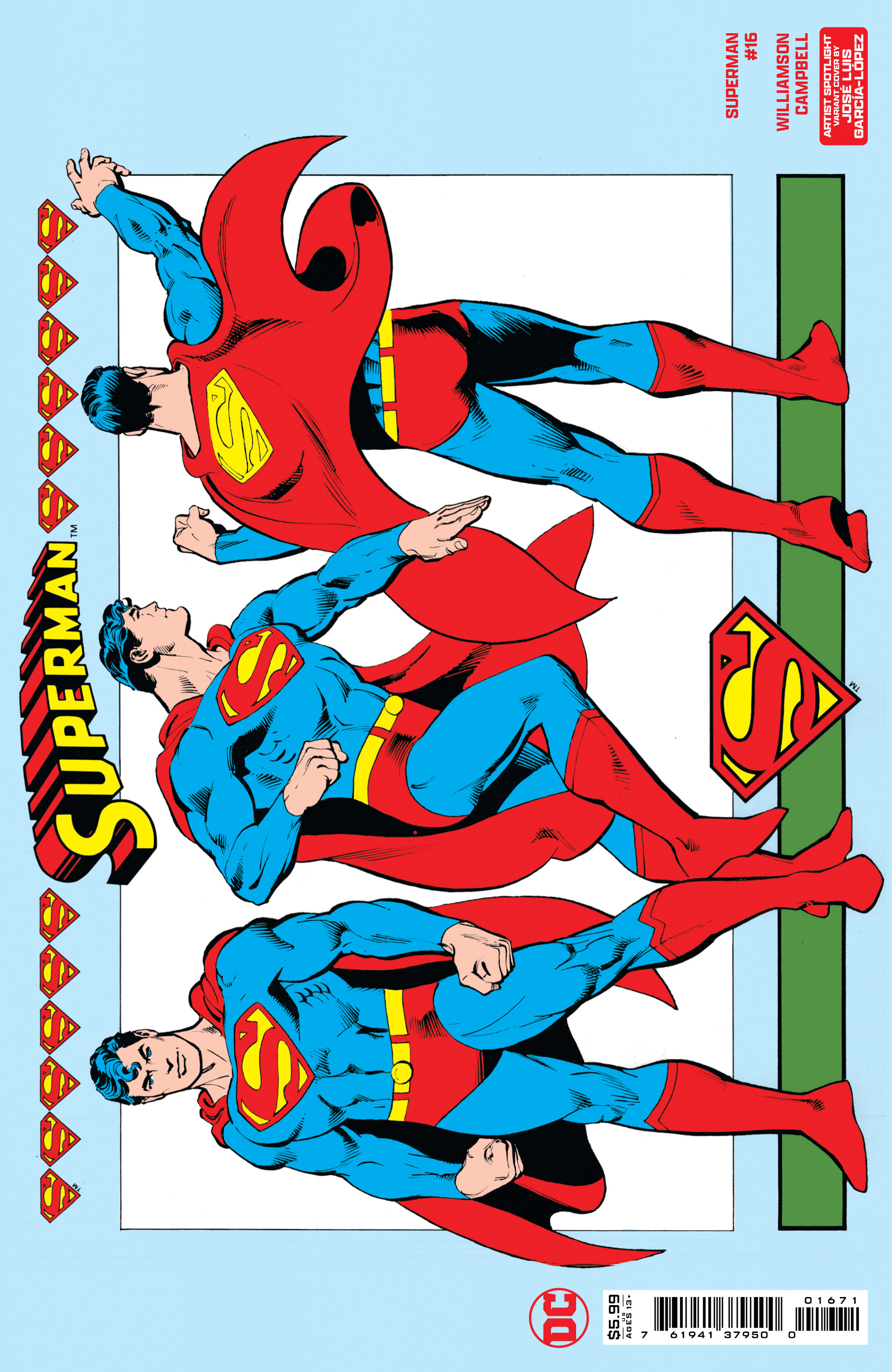Superman #16 Cover E Jose Luis Garcia-Lopez Artist Spotlight Wraparound Card Stock Variant 
