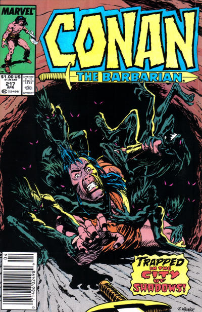 Conan The Barbarian #217 [Newsstand]-Good (1.8 – 3)