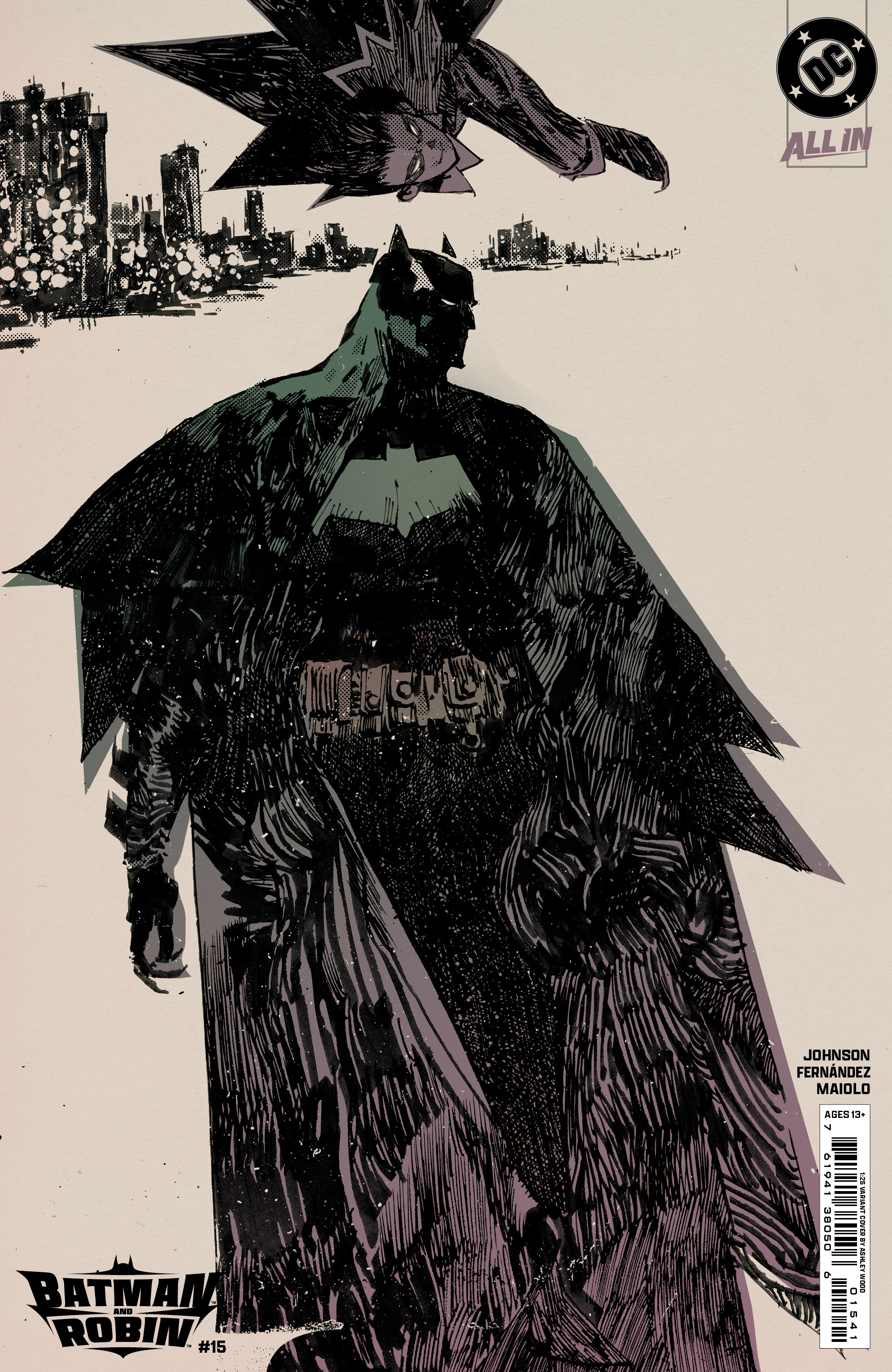 Batman and Robin #15 Cover F 1 for 25 Incentive Ashley Wood Card Stock Variant