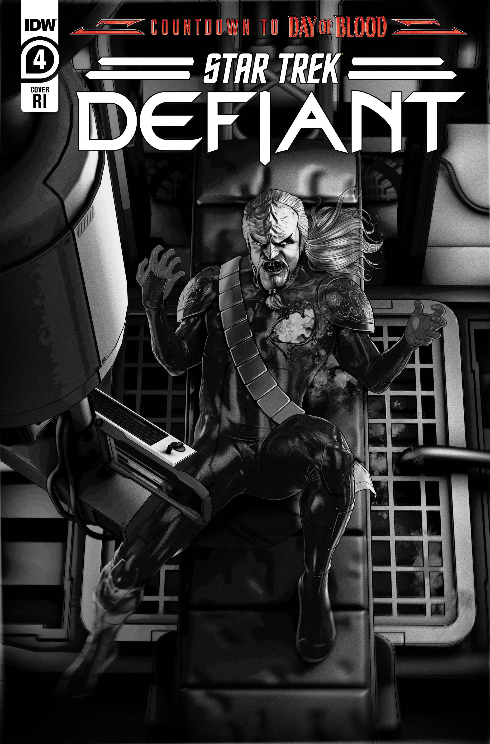 Star Trek: Defiant #4 Cover D 1 for 10 Incentive Black & White Unzueta