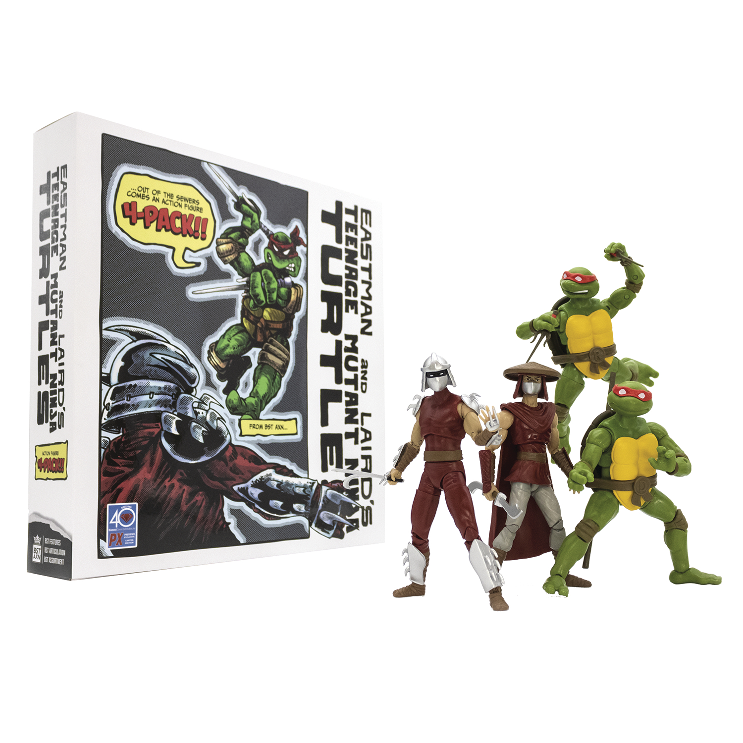BST AXN Teenage Mutant Ninja Turtles Classic Comic Px Action Figure 4 Piece Box Set 2