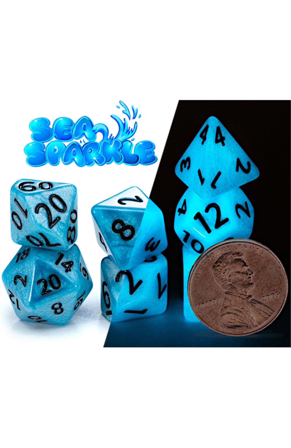 Gate Keeper Sea Sparkle 12Mm Glow-In-The-Dark Mighty Tiny Dice (7)