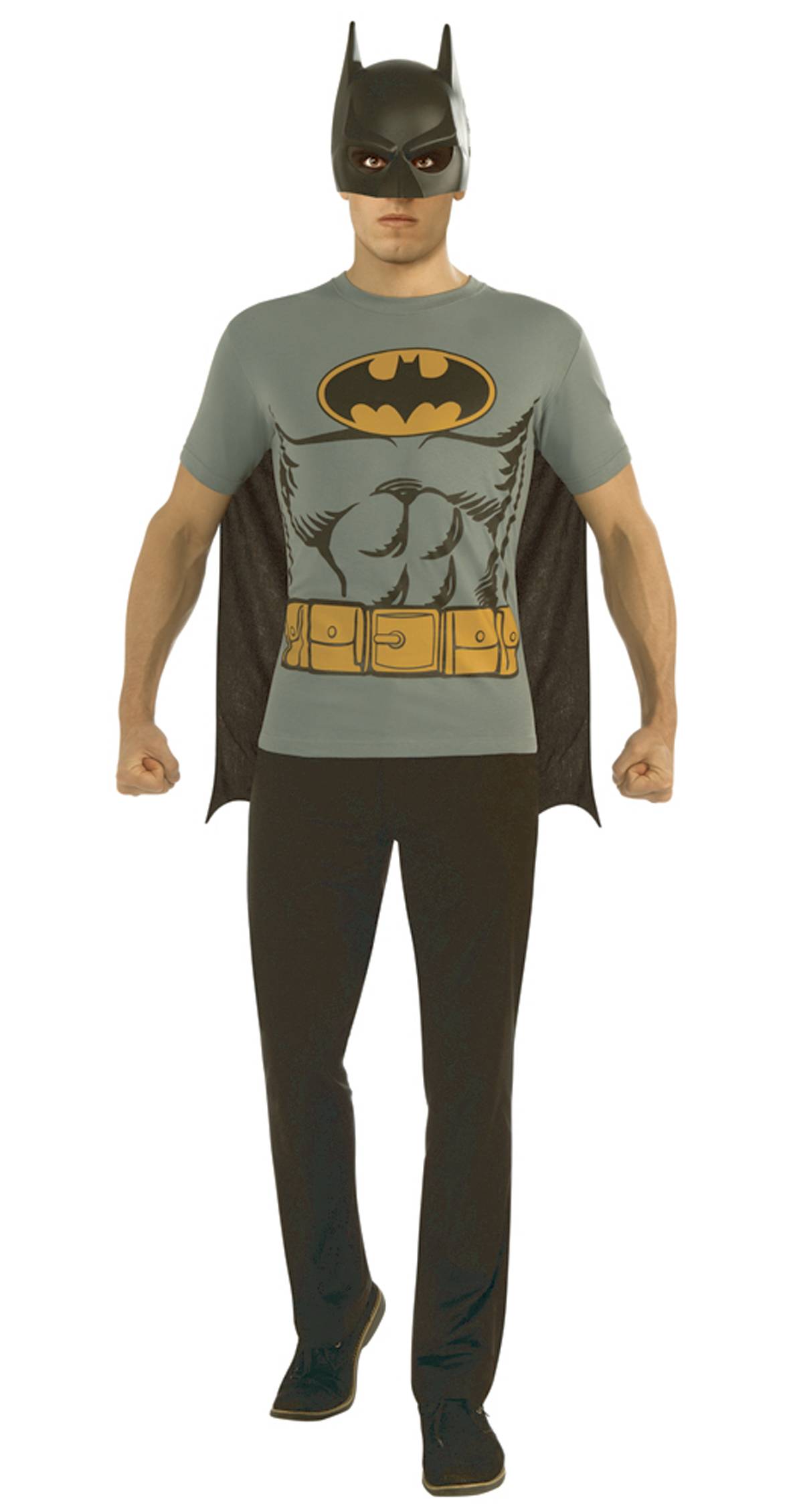 DC Batman T-Shirt W/ Mask & Cape XL