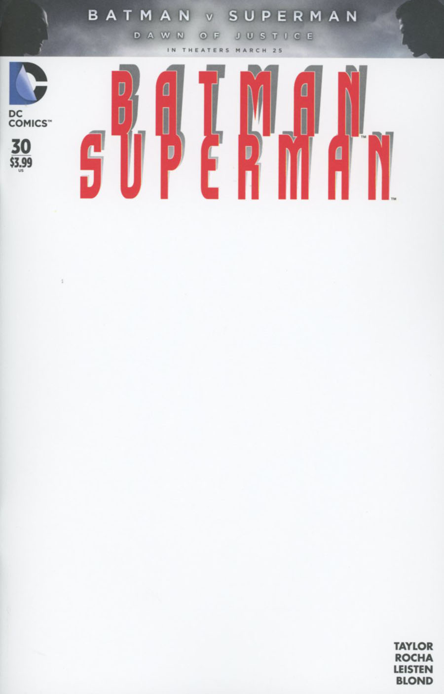 Batman Superman #30 Blank Variant Edition (2013)