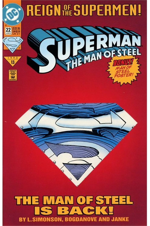 Superman: The Man of Steel #22 [Diecut Edition - Direct] - Vf