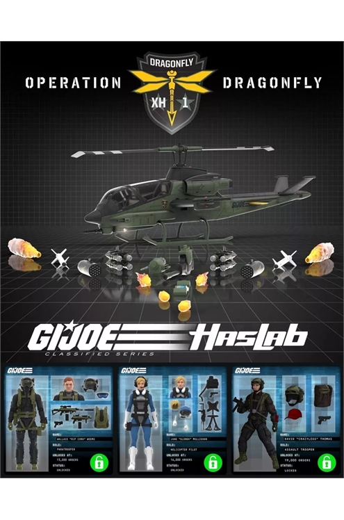 G.I. Joe Classified Series G.I. Joe Assault Copter Dragonfly (Xh-1) W/ All Tiers