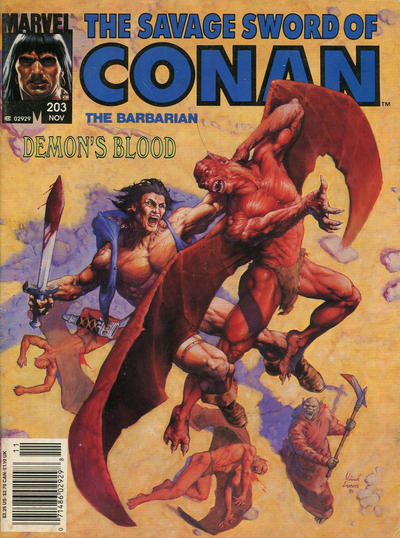 The Savage Sword of Conan #203 [Newsstand]-Very Good