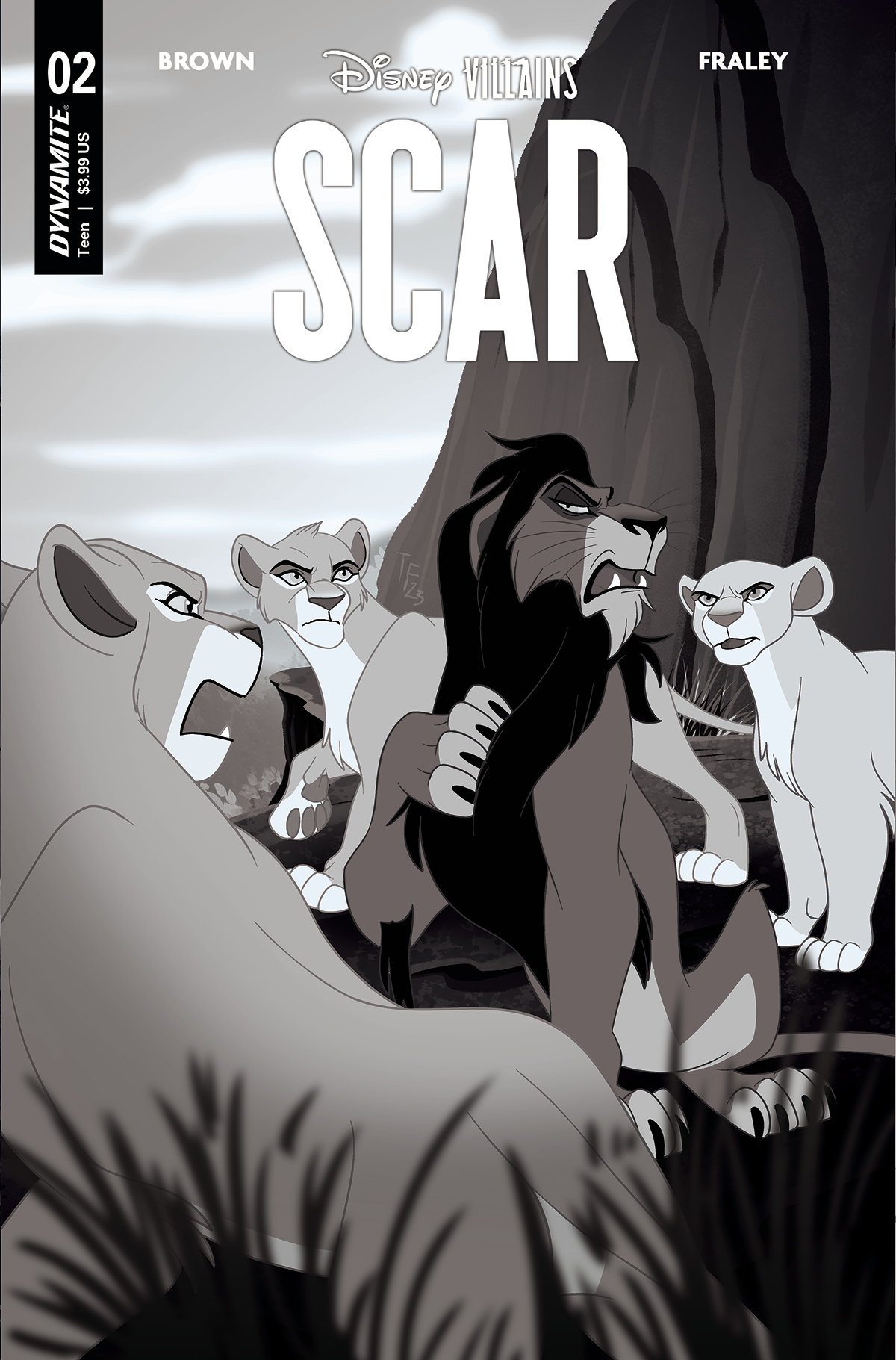 Disney Villains Scar #2 Cover G 1 for 10 Incentive Forstner Black & White