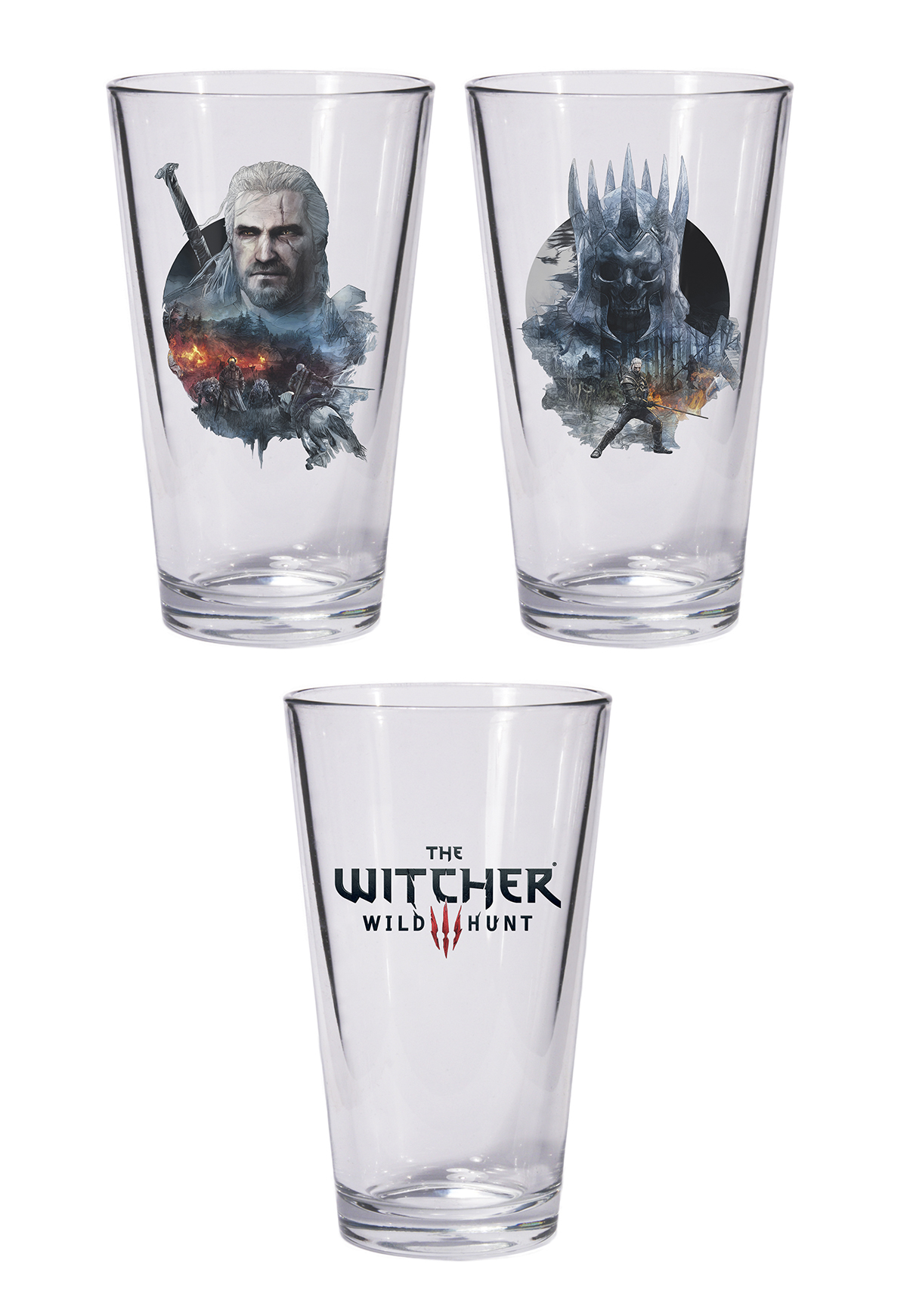 Witcher 3 Wild Hunt Pint Glass Set Geralt & Eredin