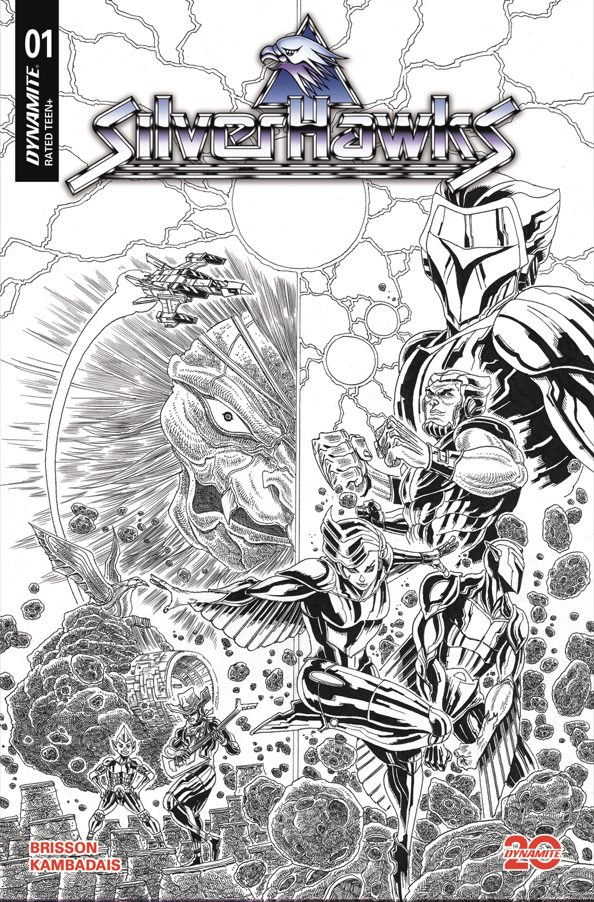 Silverhawks #1 Cover Za 30 Copy Incentive Stokoe Line Art