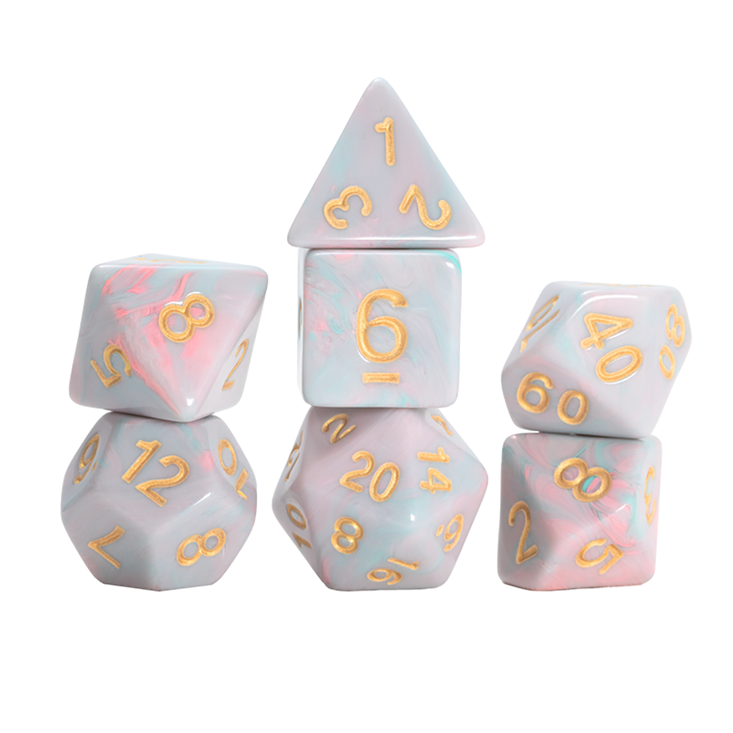 Rpg Dice Set 7 Unicorn Pink