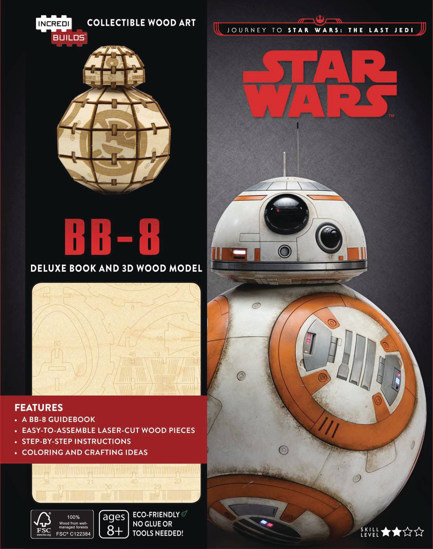 Incredibuilds Last Jedi BB-8 Deluxe Model With Book