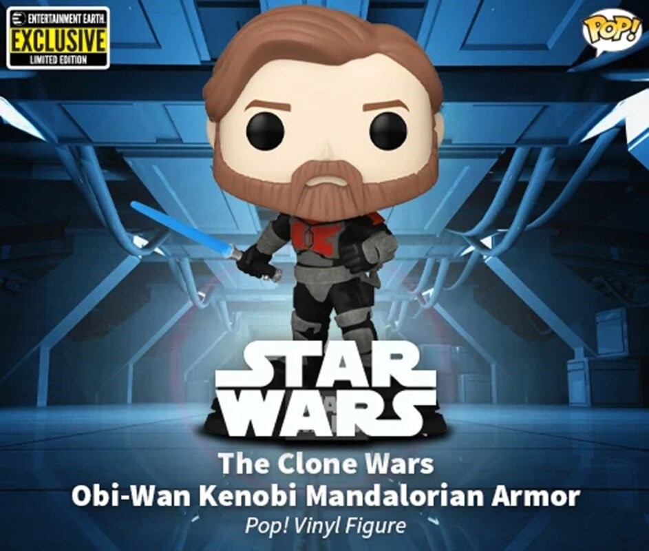 Star Wars: The Clone Wars Obi-Wan Kenobi Mandalorian Armor Pop! Vinyl Figure #599 - Ee Exclusive