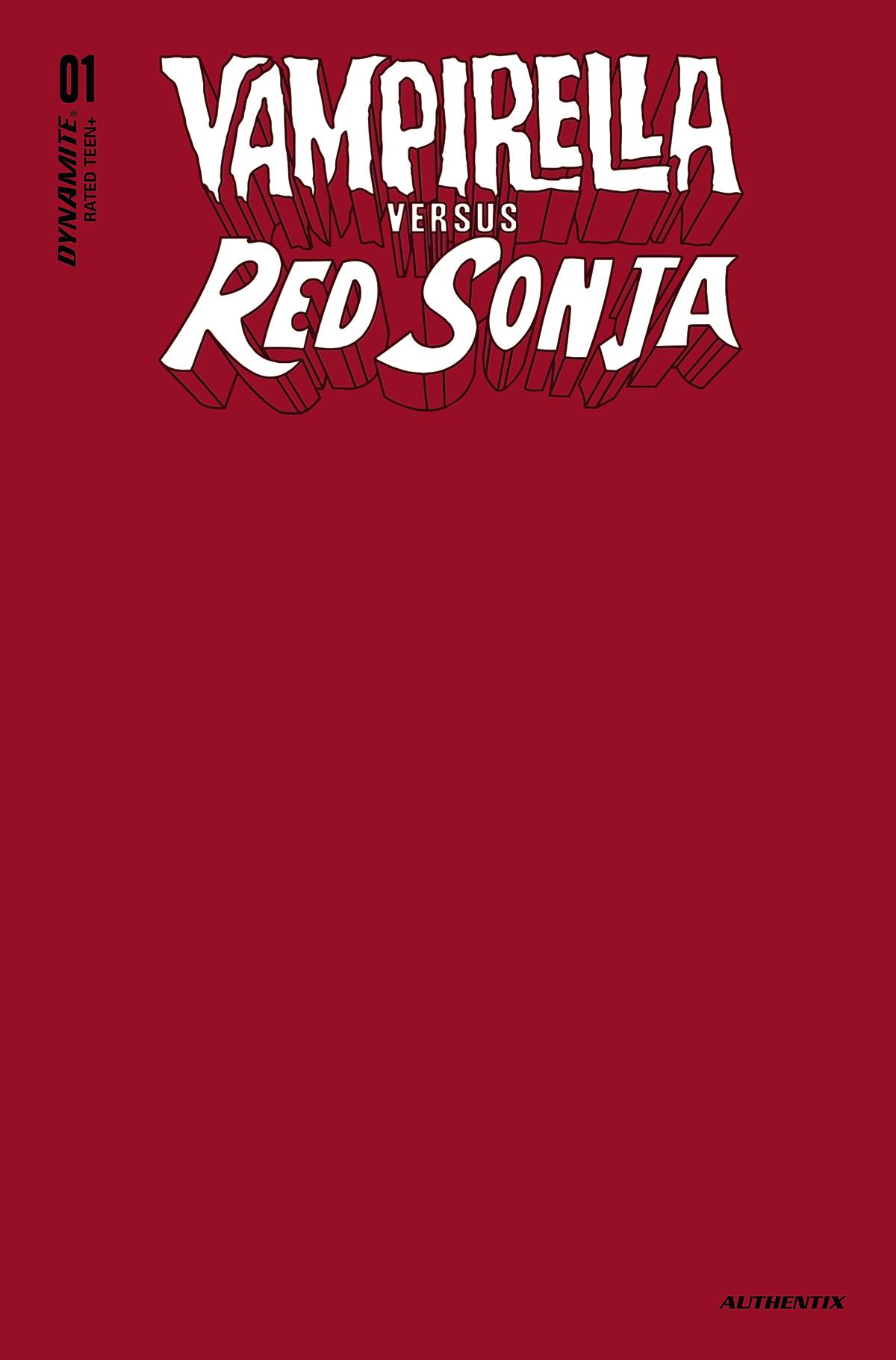 Vampirella Vs Red Sonja #1 Cover S Last Call Vampire Blood Red Blank