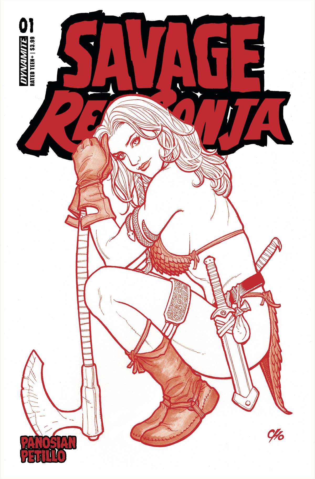 Savage Red Sonja #1 Cover O 1 for 10 Incentive Last Call Incentive Cho Fiery Red Line Art