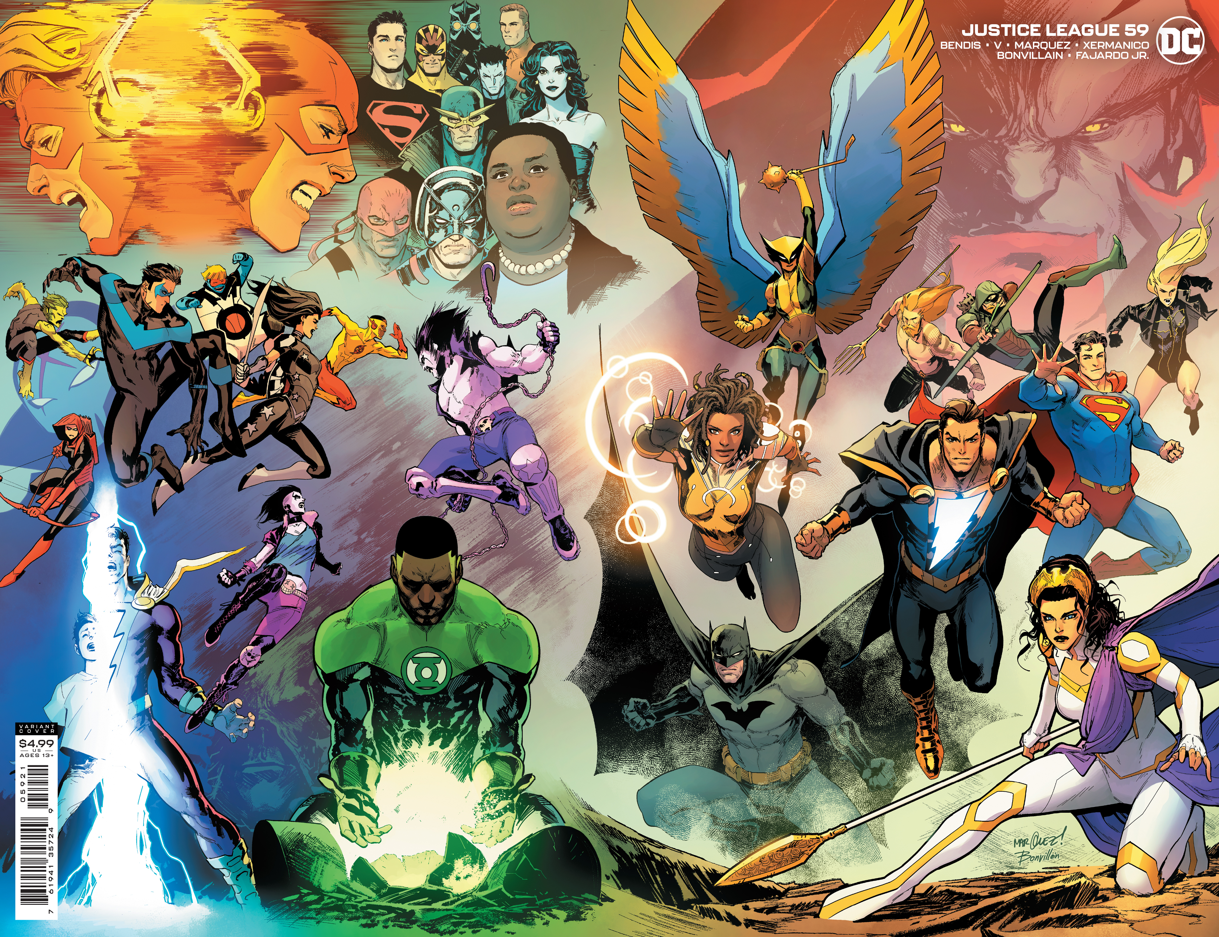 Justice League #59 Cover B David Marquez Wraparound Variant (2018)
