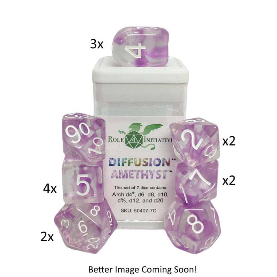 Set of 15 Diffusion Dice Amethyst With Arch'd4