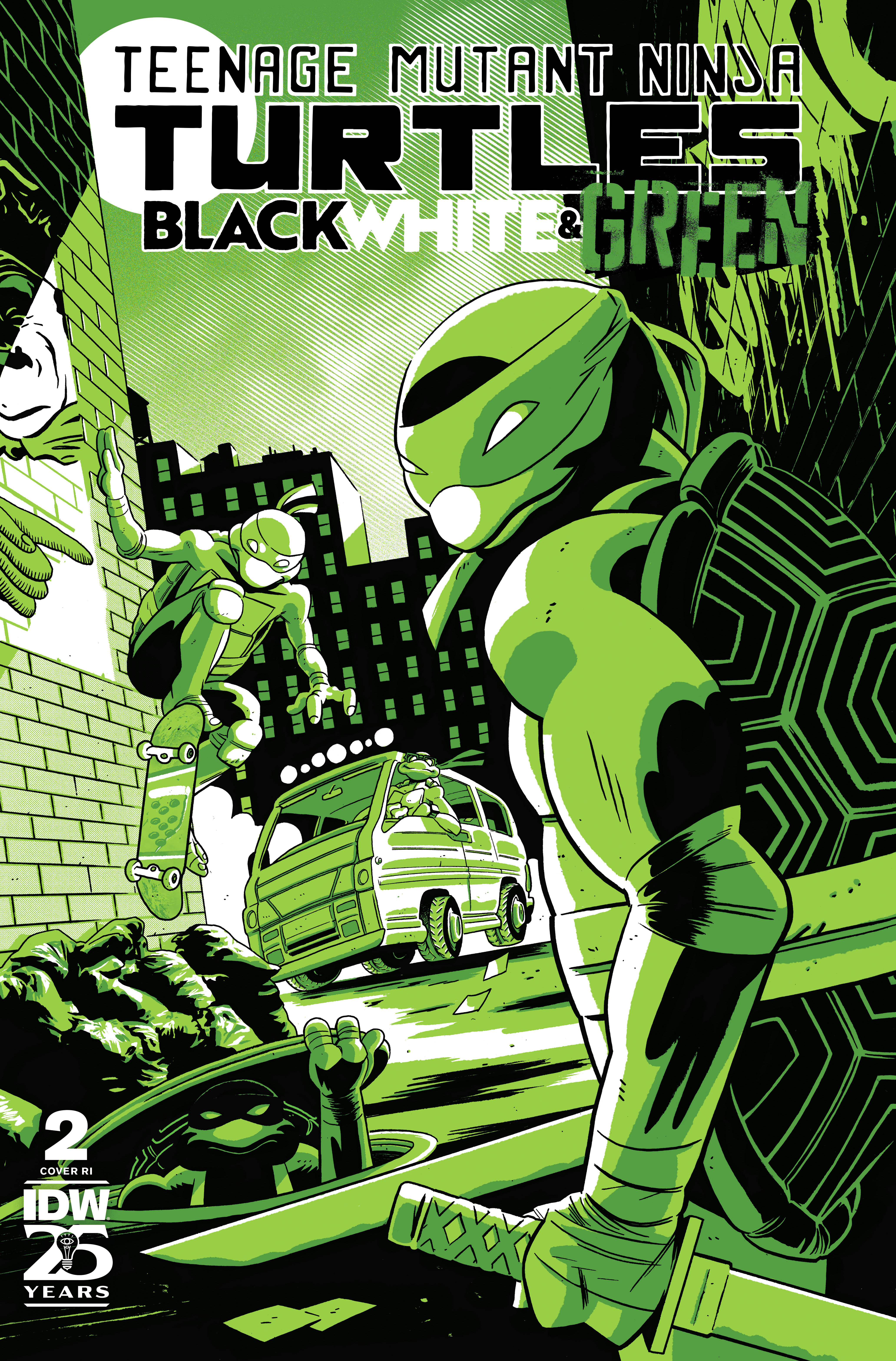 Teenage Mutant Ninja Turtles: Black White & Green #2 Cover Boss Foil Variant 1 for 10 Incentive Variant
