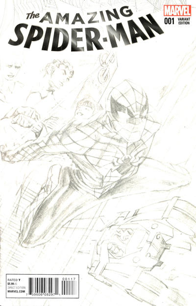 Amazing Spider-Man #1 [Variant Edition - Alex Ross Incentive Sketch Cover]-Near Mint (9.2 - 9.8)