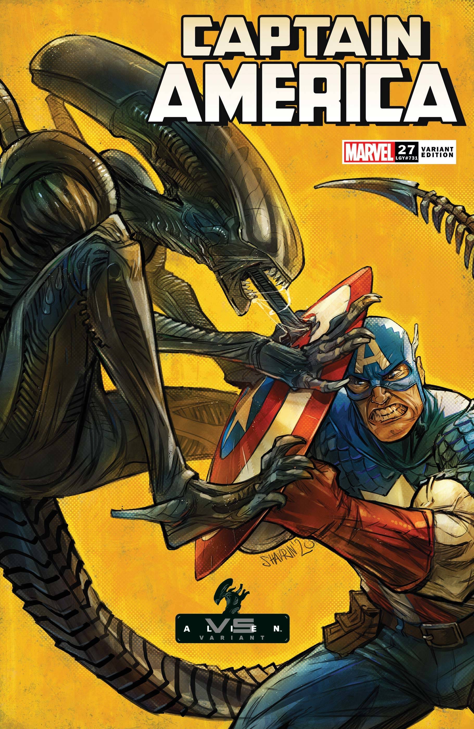 Captain America #27 Shavrin Marvel Vs Alien Variant (2018)