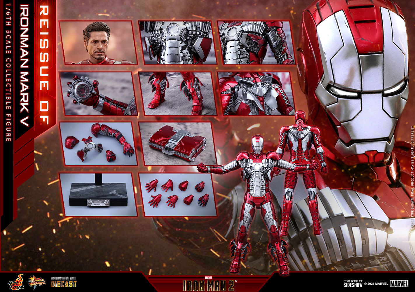 Iron Man Mark V (Reissue) Diecast Sixth Scale Figure By Hot Toys