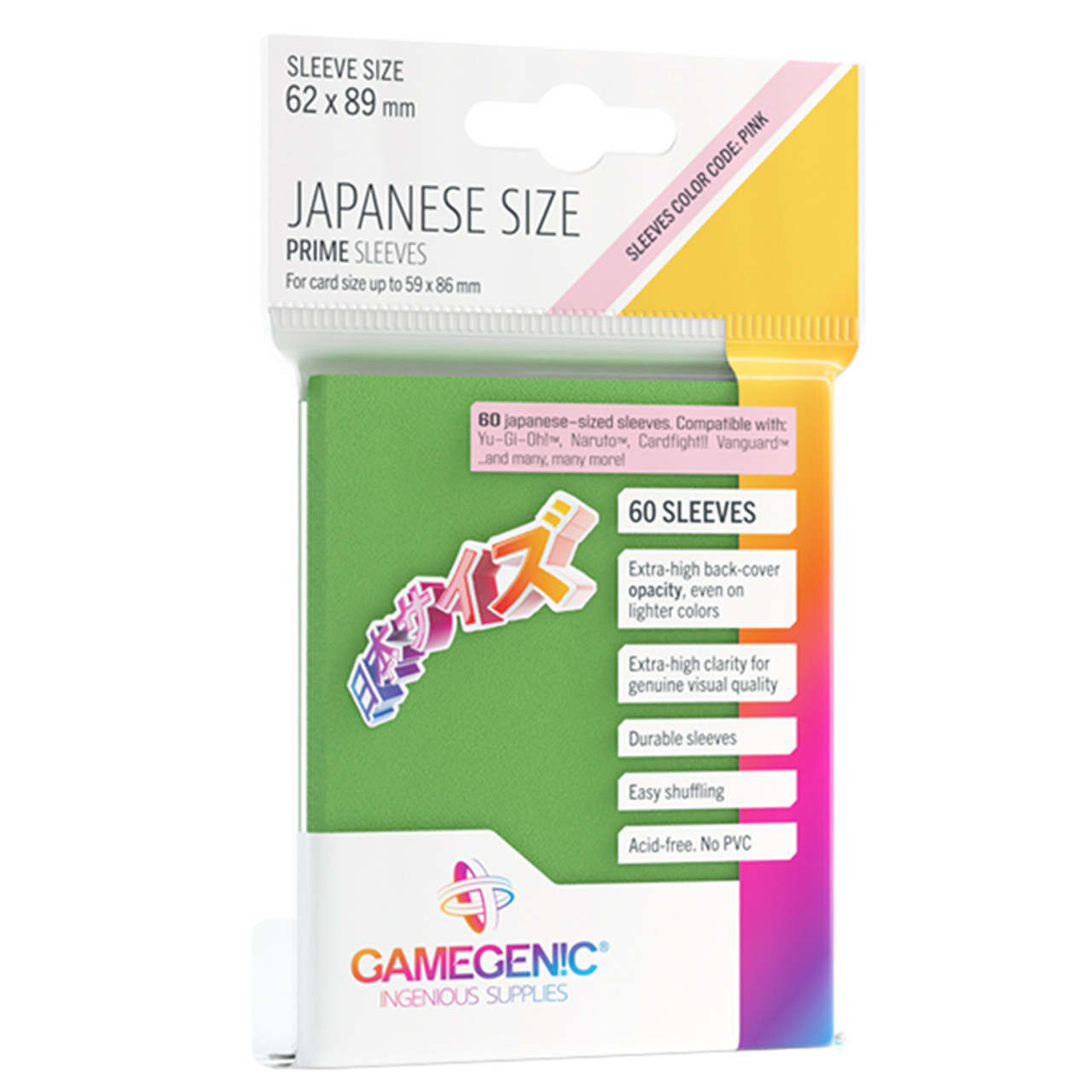 Prime Japanese Sized Sleeves Green (60 Count)