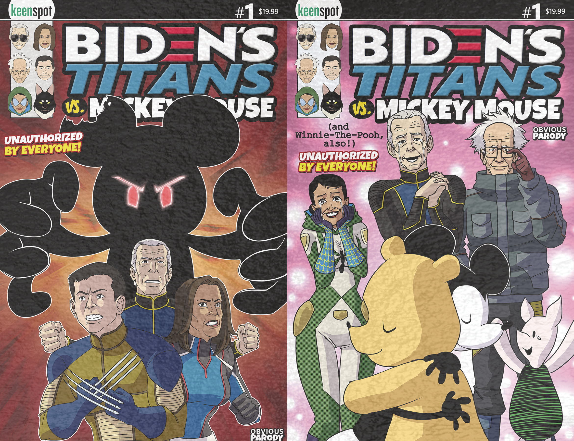 Bidens Titans Vs Mickey Mouse (Unauthorized) #1 Cover F Holofoil Flip Cover