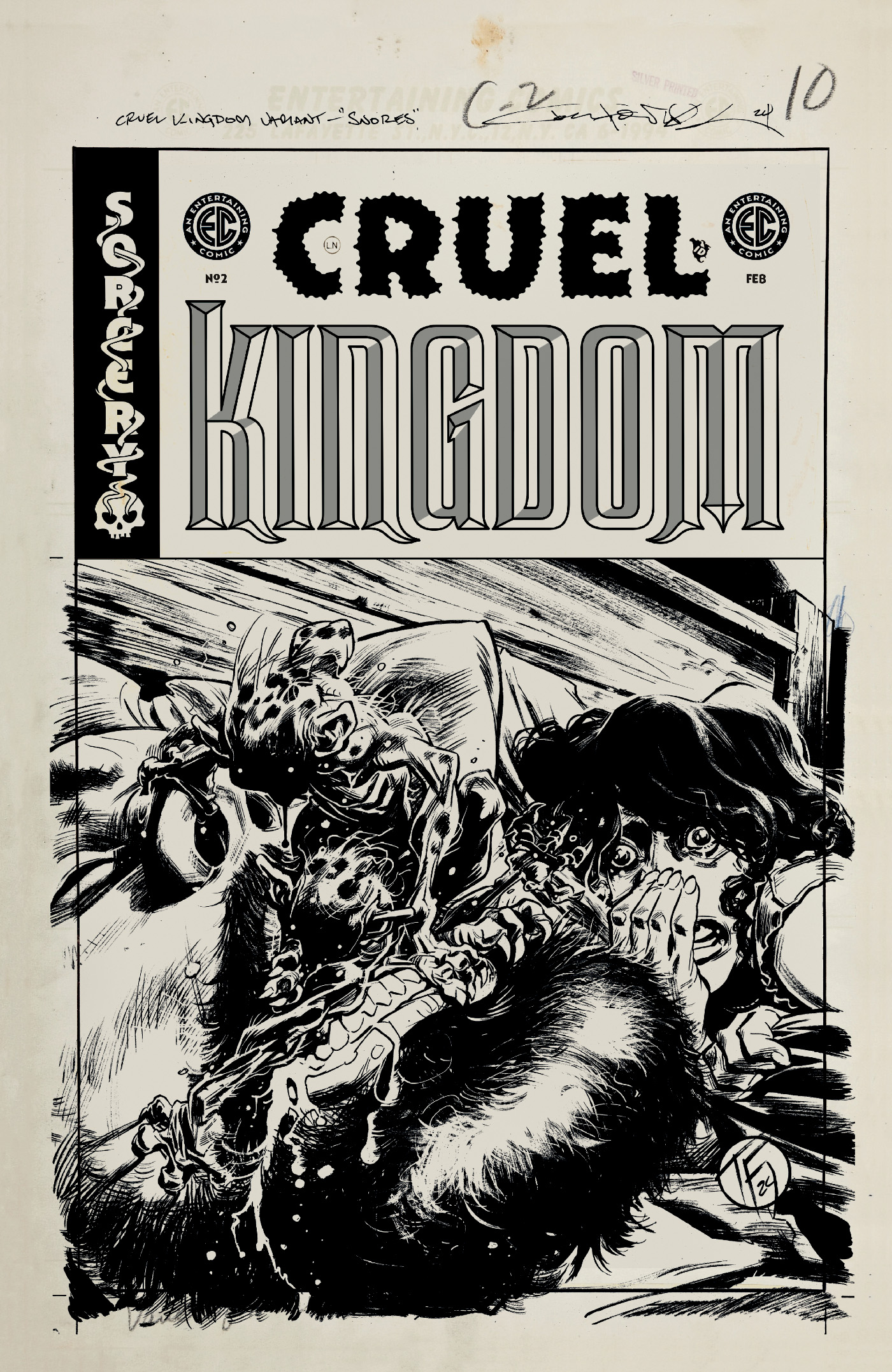 EC Cruel Kingdom #2 Cover D 1 for 20 Incentive Tom Fowler Black & White Artist Edition Variant (Of 5)