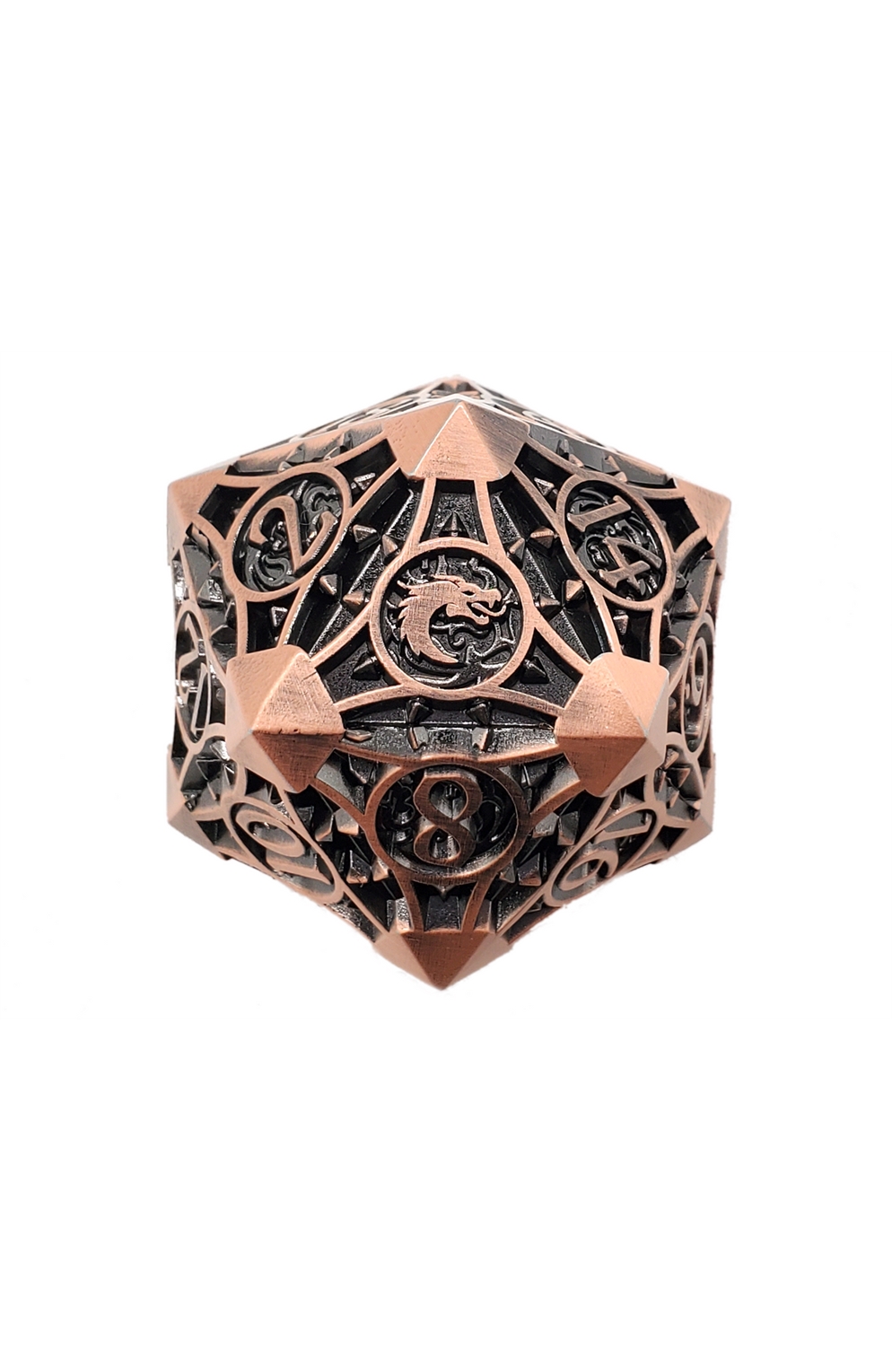 Old School 40Mm D20 Metal Die: Gnome Forged: Ancient Bronze