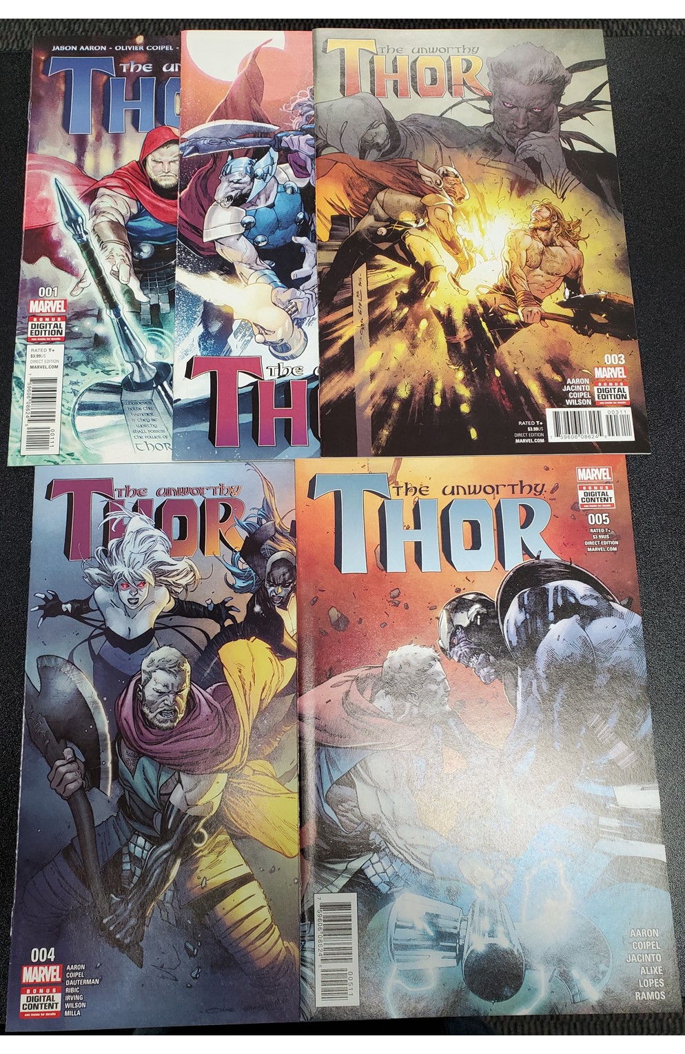 Unworthy Thor #1-5 (Marvel 2016) Set