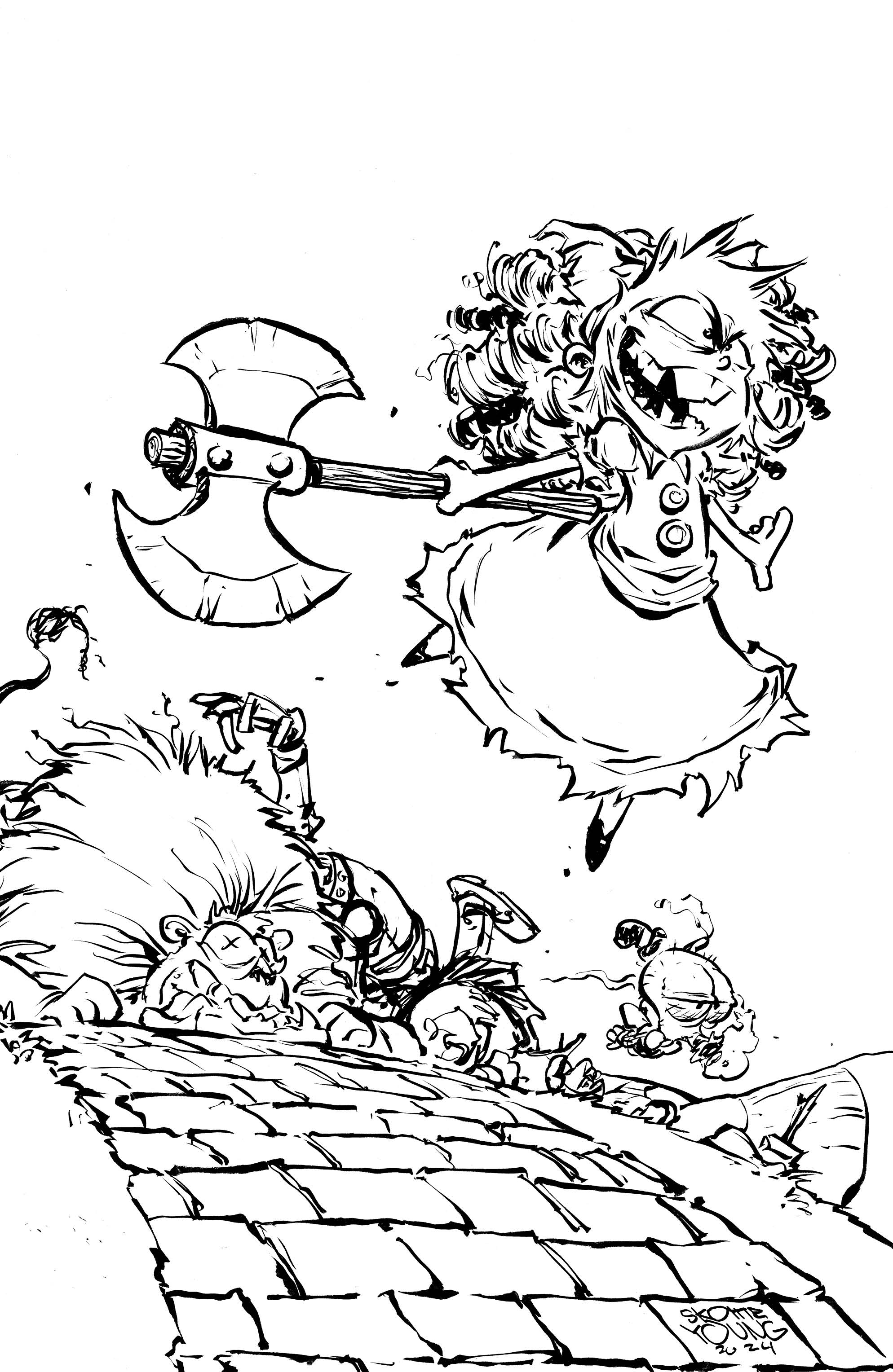 I Hate Fairyland #17 Cover D 1 for 25 Incentive Skottie Young Black & White Virgin Variant (Mature) (2022)